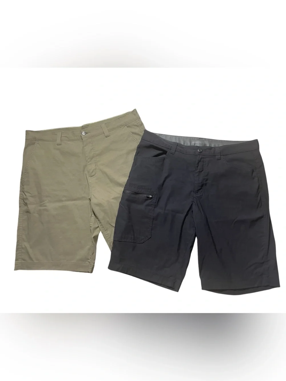 B8- Set of 2 Men's Casual Shorts - Black and Olive